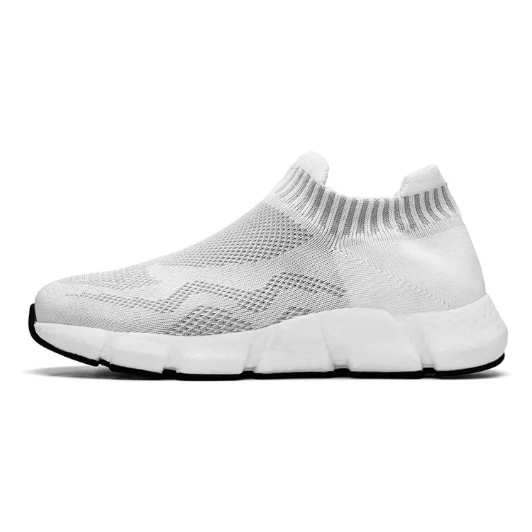 China New Fashion Style Sneakers Knitted Fabric Lightweight Running Walking Casual  Shoes