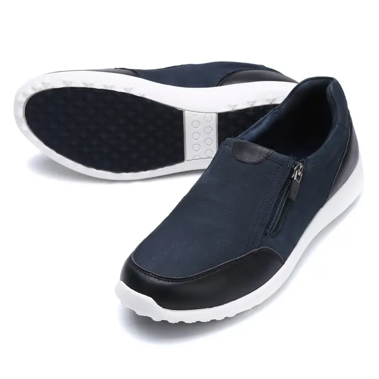 Fujian Oem Odm Service High Quality Classic Styles Luxury Flat Zapatos Sneaker Shoes Men Leather Casual Loafers With Zip